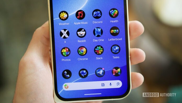 Disco icon packs on a Pixel phone.