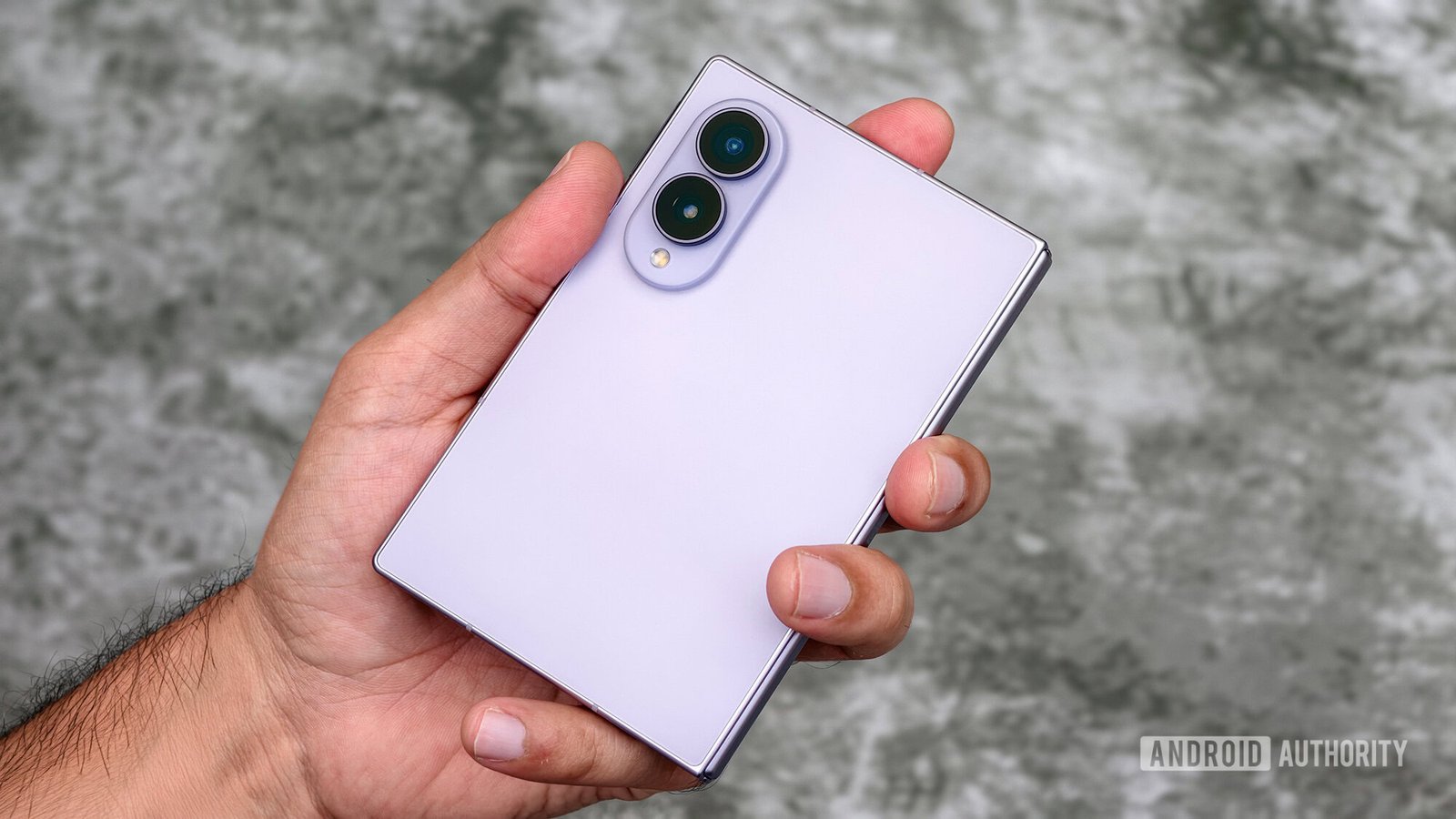 Samsung Galaxy Z Fold folded in hand